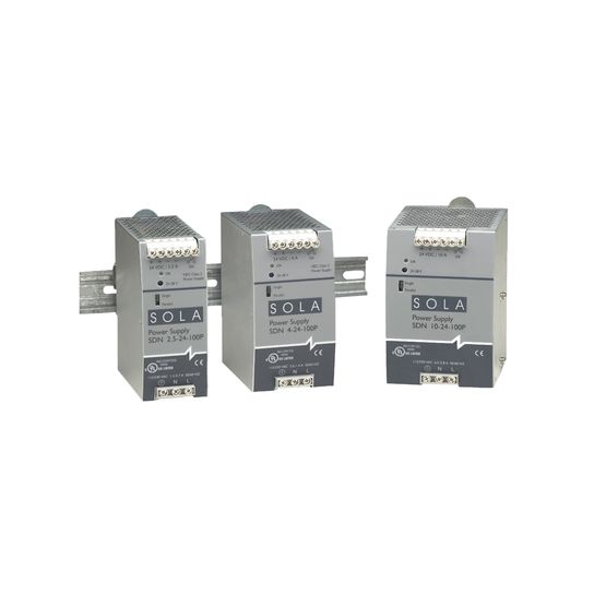 Emerson IA / Sola Switching Power Supply; 12VDC OUT; 16A; 85-264VAC / 90-375VDC IN; Single Phase; DIN Rail Mount